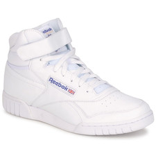 Reebok EX 0 FIT HI Mens Leather Shoes Trainers UK Size 7 - 13   White - Blue