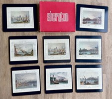 Lovely Set of Vintage Boxed Sheraton Placemats 2 Large 6 Smaller LONDON Placemat
