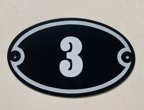 Vintage enamel number sign - vintage,