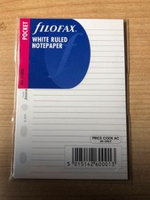 Filofax Pocket size White Ruled (Lined) Notepaper Refill 213008