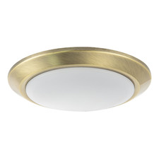 Contemporary Antique Brass Flush LED Bathroom Ceiling Light Fitting by Happy ...