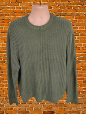 HOLLISTER 2XL KHAKI JUMPER SWEATER PULLOVER CASUAL WAFFLE KNIT CREW MENS XXL