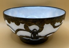 Chinese White Jade Bowl With Metal Mount