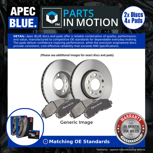 Vented brake discs and pads - 2x,