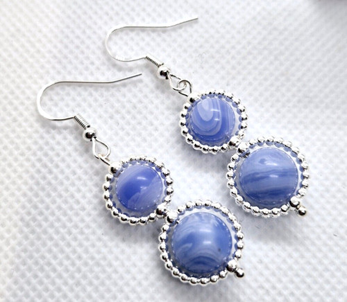 Blue lace agate - agate, beaded