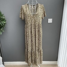 Zara Khaki Ditsy Floral v-neck