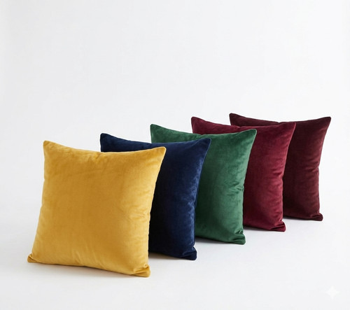 Pack plain velvet cushion - 2,