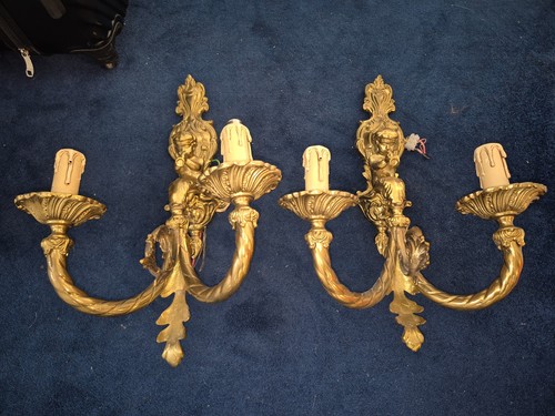 Pair vintage antique - pair, brass