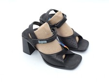 Vintage 90s Y2K KangaROOS Shoes Sandals High Heel School Black UK 4 EU 37