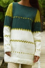  Gorgeous Design Slash Neck DK Ladies Sweater Knitting Pattern Sizes 28-38 inch