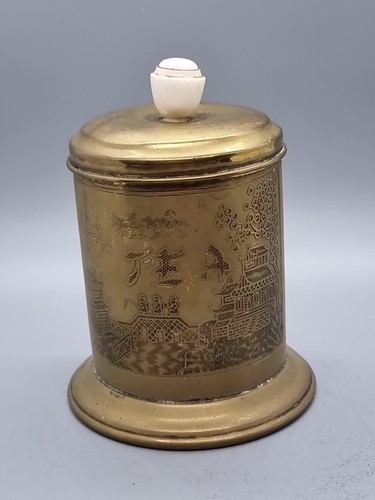 Brass tea caddy - , 13