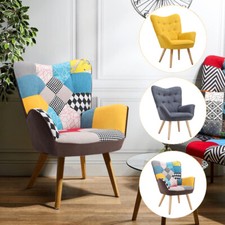 Small Single Wing Back Armchair High Back Lounge Sofa Living Room Fireside Chair