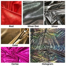 SHINY METALLIC LYCRA FABRIC STRETCH Fashion Dancewear Costumes Clothing Foil