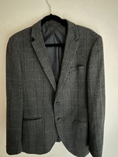 NEXT Mens Grey Check Tweed