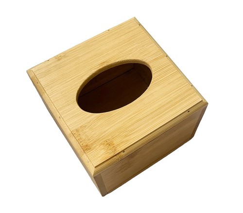 Wooden square tissue holder - tissue,
