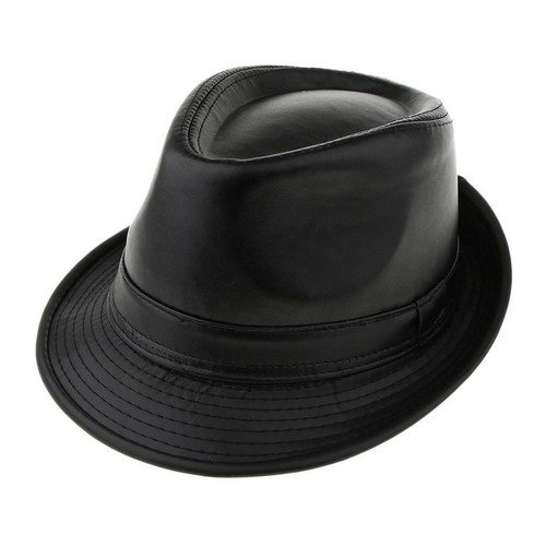 Hat faux leather - felt,
