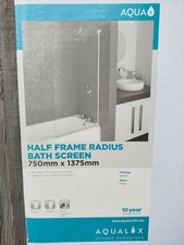 Aqualux AQUA3 750mm x1375mm Half Framed Bathscreen
