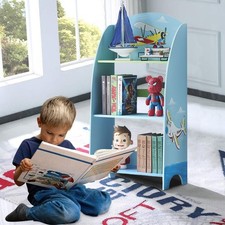 Wooden Kids Book Shelf Children Bookcase Toy Storage Cabinet Rack Tidy Furniture