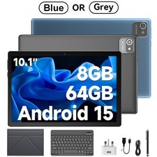 2025 Android 15 Tablet 64GB ROM 10 inch WiFi 6000mah Dual Camera Touch WIFI PC