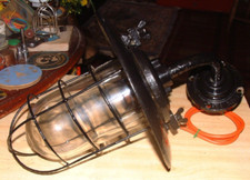 REVO / GEC ? ENGLAND LAMP / LIGHT on 90 deg FITTING & SHADE & CAGE Coughtrie