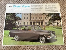 SINGER VOGUE FOUR DOOR SALOON Car Sales Specification Sheet - Rare
