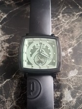 Police 883 watch Silicone Strap Green Face Square Bezel