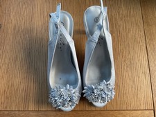  Silver Floral Beaded Shoes And Matching Bag -wedding/cocktail/party accessories