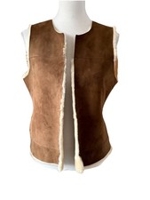 Faux Fur Lined Sheepskin Gilet
