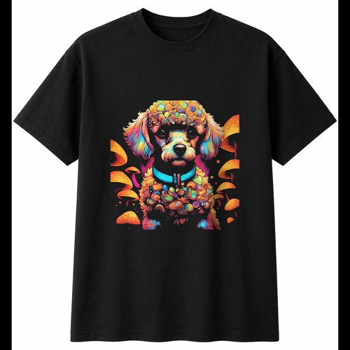 Colourful miniature poodle - colourful,