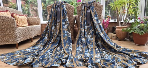 French floral lined curtains - french,