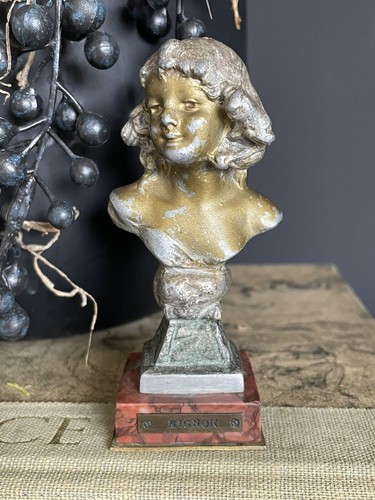 Vintage spelter bust figurine - bust,