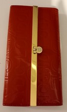 Ladies LYDC Red Logo Wallet /  Purse , Gold Bar Finish 19 X 10cm 