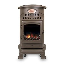 Provence Portable Flueless 3.4KW Log Effect Gas Stove Heater Honey Glow Brown