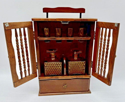Vintage bar liquor cabinet - vintage,