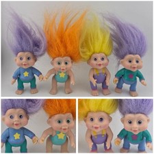 Vintage Magic Troll Dolls Babies 3" Posable Figure Toy Bundle Applause 1991 RARE