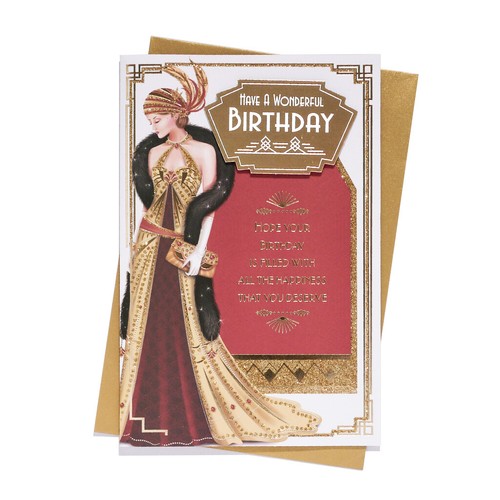 Art deco birthday card - birthday,