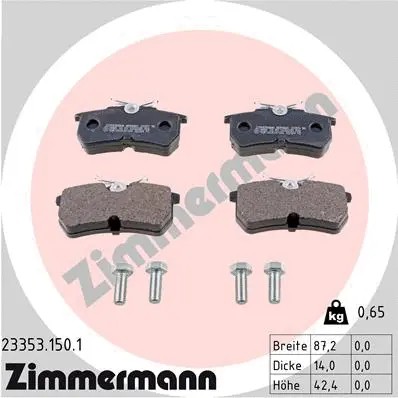Rear brake pad set disc - rear,