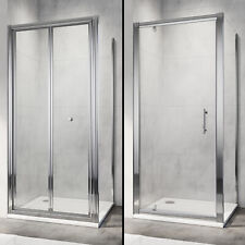 Shower Enclosure Bi Fold/Pivot Door And Tray Walk In Glass Screen Side Panel