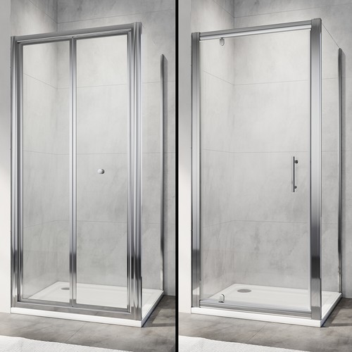 Shower enclosure fold - bi, fold/pivot