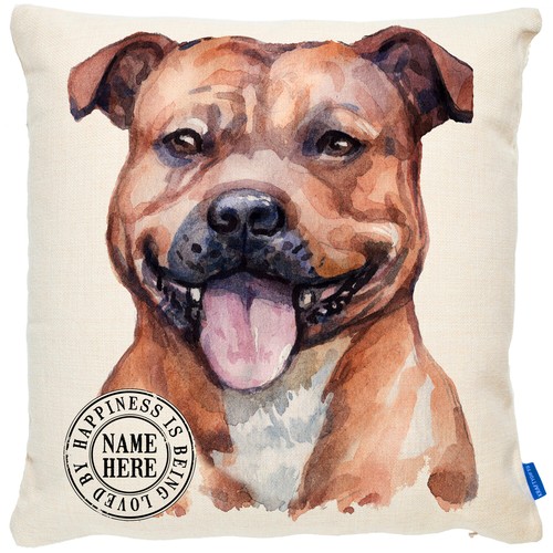 Personalised staffy cushion - personalised,