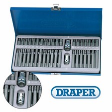Draper Expert 40 Piece Mechanics Tx-Star/Torx/Hex/XZN/Spline Bit Set with Case 
