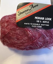 Sheena Anne Mohair Look 50g Wool Ball Raspberry