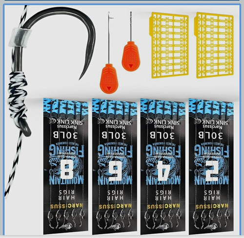 Narcissus hair rigs - narcissus, barbless