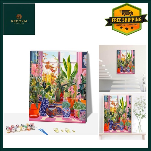 Cheerful flower framed - flower, paint