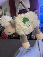 VGC Ireland Irish Shamrock Sheep Souvenir Plush Bag Celtic Toy Co Excellent