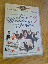 DVD- FOUR WEDDINGS & A FUNERAL- RATED R15- REGION 2