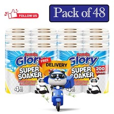Panda Glory Super Soaker 2 PLY Mega Absorbent Kitchen Towel Cheap Bulk 48  Rolls