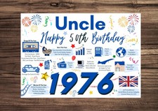UNCLE Happy 50th Birthday Card