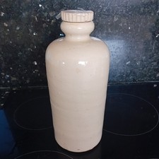 Cream glaze Stoneware Vintage Earthenware Pot vase Victorian Bottle 