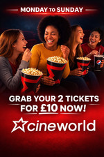 2 x Cineworld Cinema Ticket